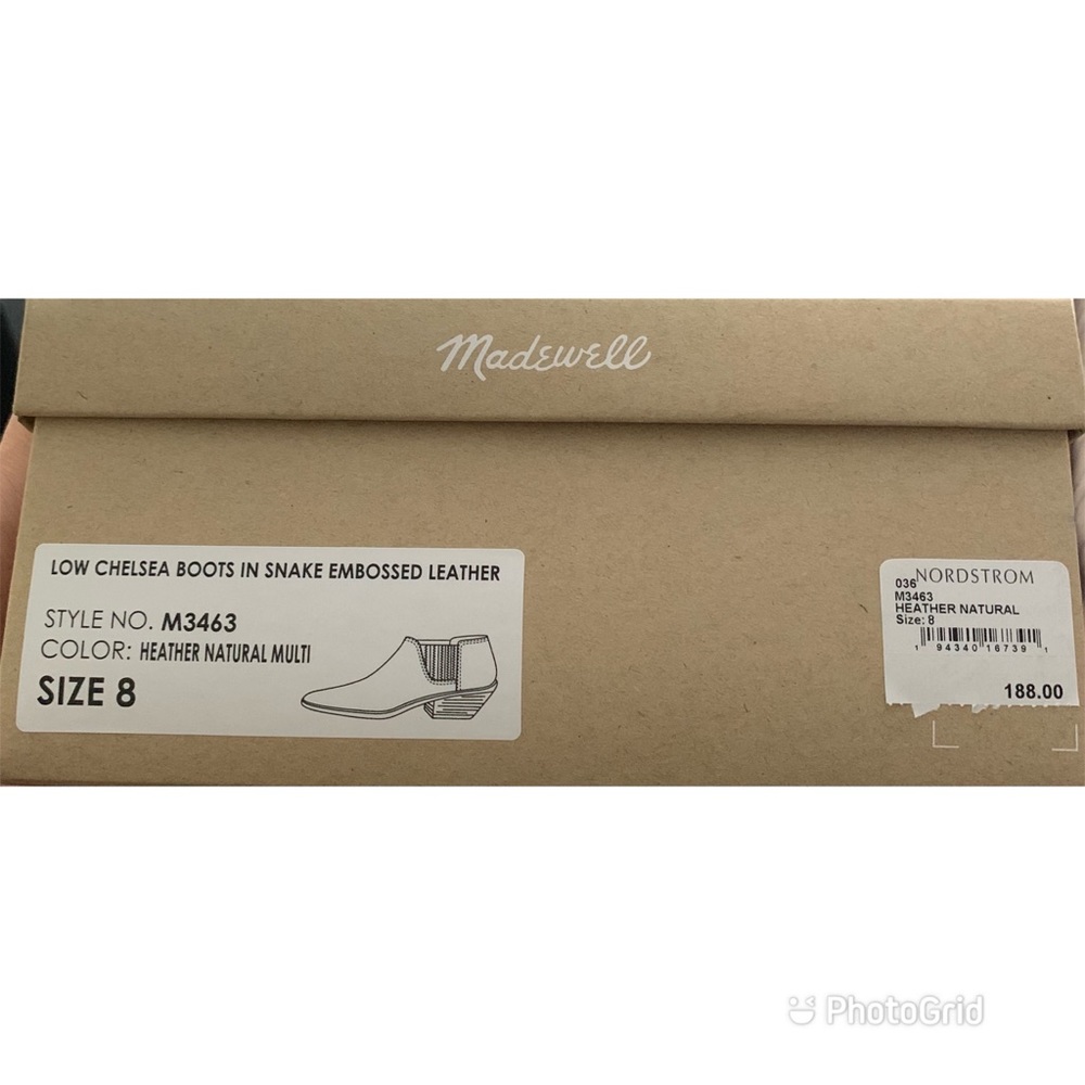 MADEWELL Boots Women’s 8 Low Chelsea Leather $188! - Picture 7 of 8